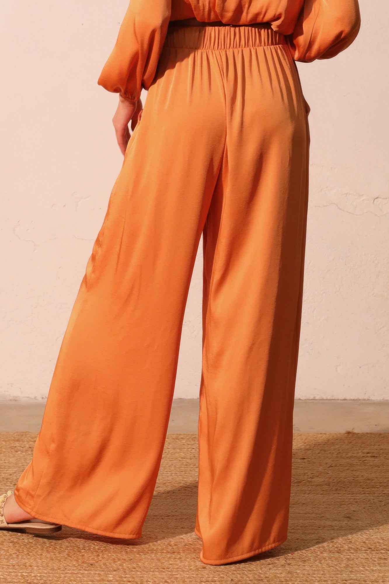 Washed Poly Silk Pocket Pants