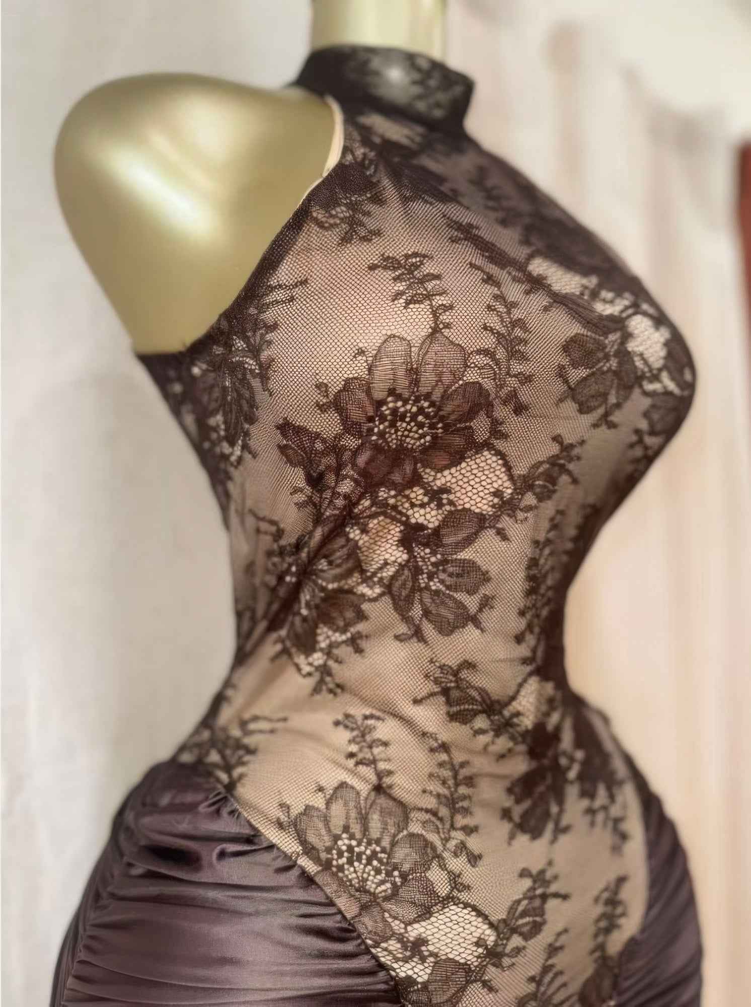 Crimson Lace Hourglass Dress