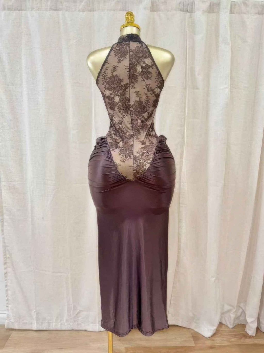 Crimson Lace Hourglass Dress