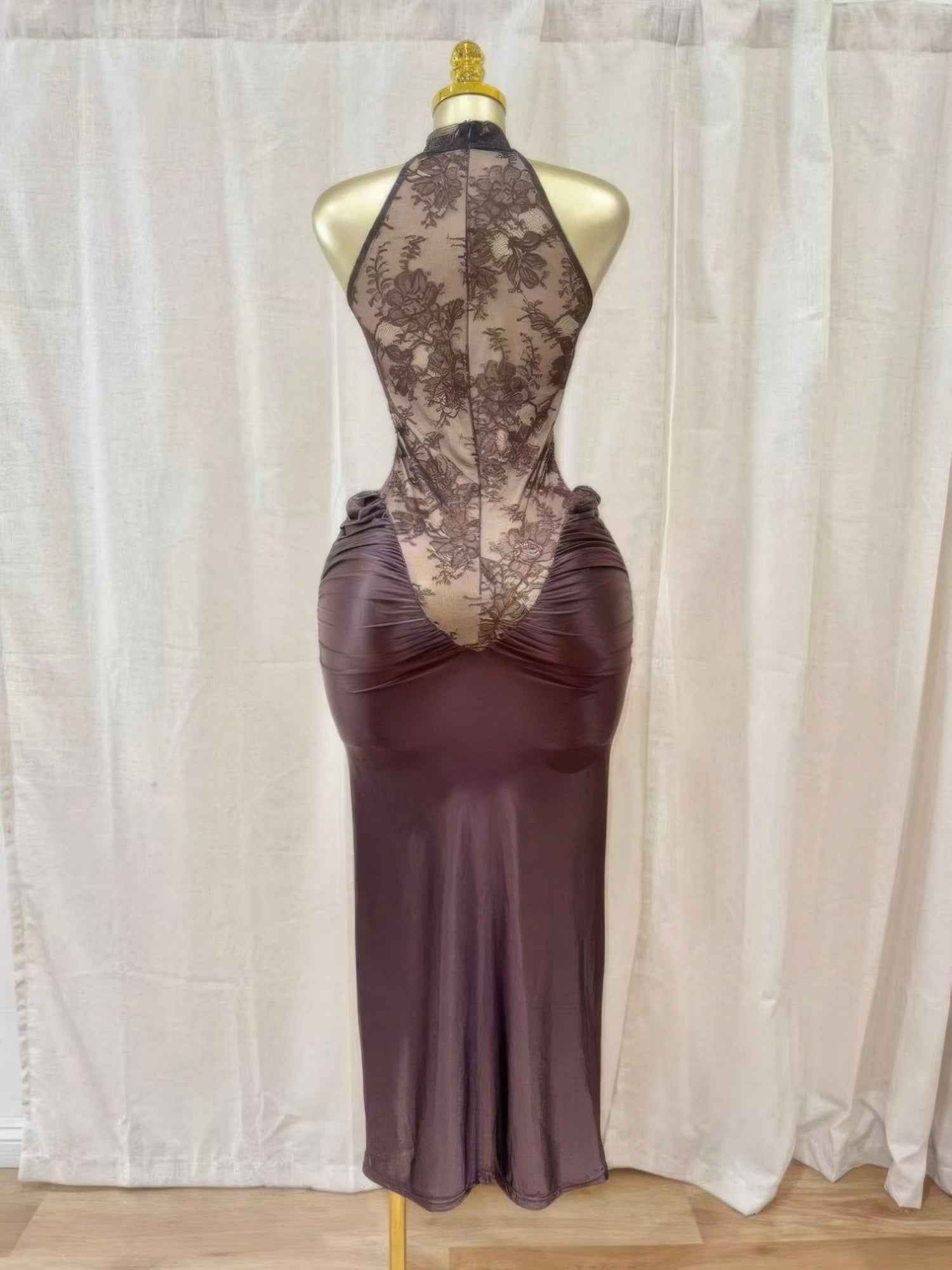 Crimson Lace Hourglass Dress