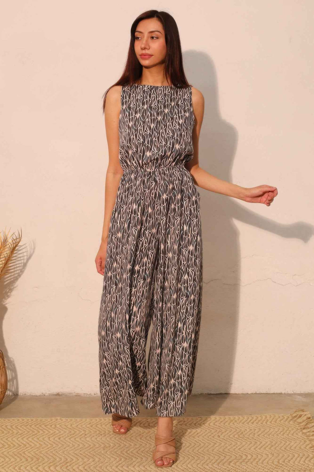 Night Meadow Sleeveless Bubble Jumpsuit