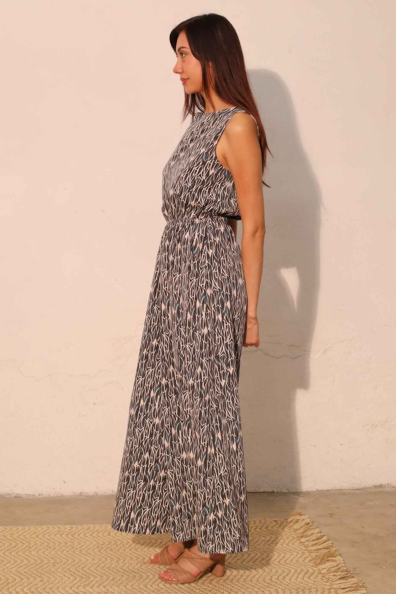 Night Meadow Sleeveless Bubble Jumpsuit