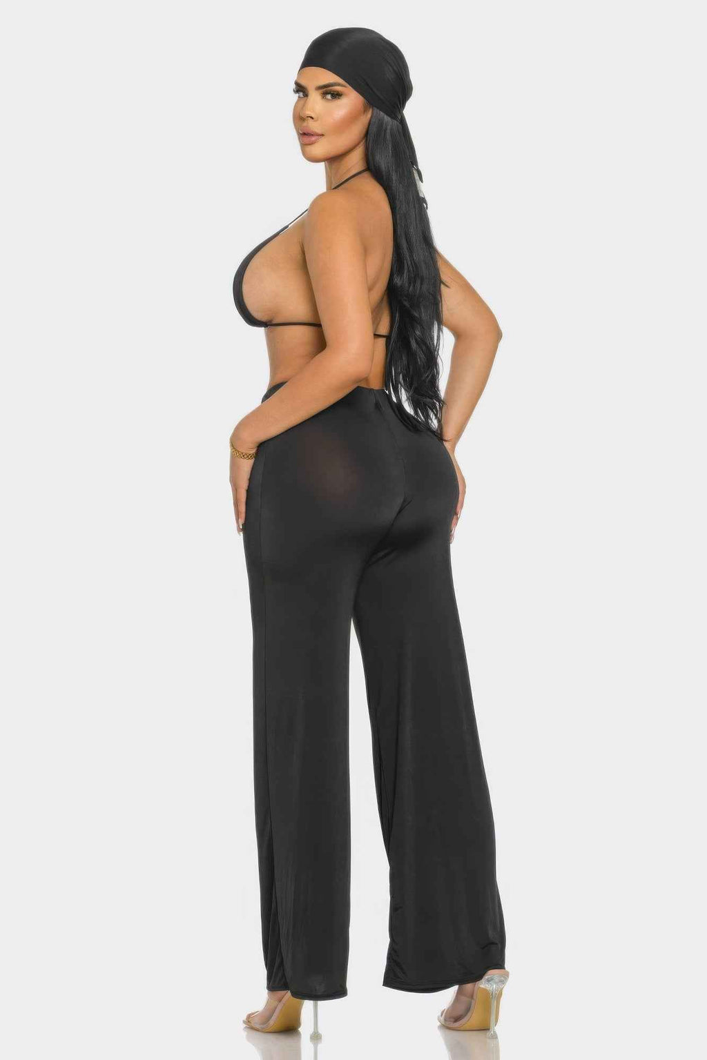 Bra Top And Pants And Bandana Set