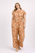 Plus Size Abstract Print Jumpsuit
