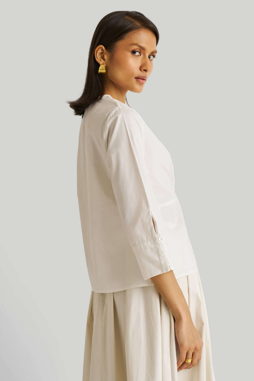 Front Twist Top in White - Excel Merchandise