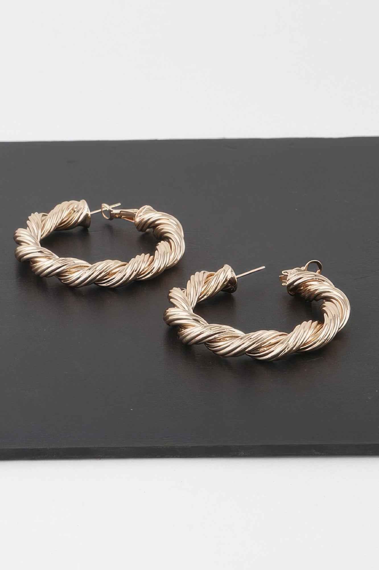 Twisted Rope Hoop Earrings