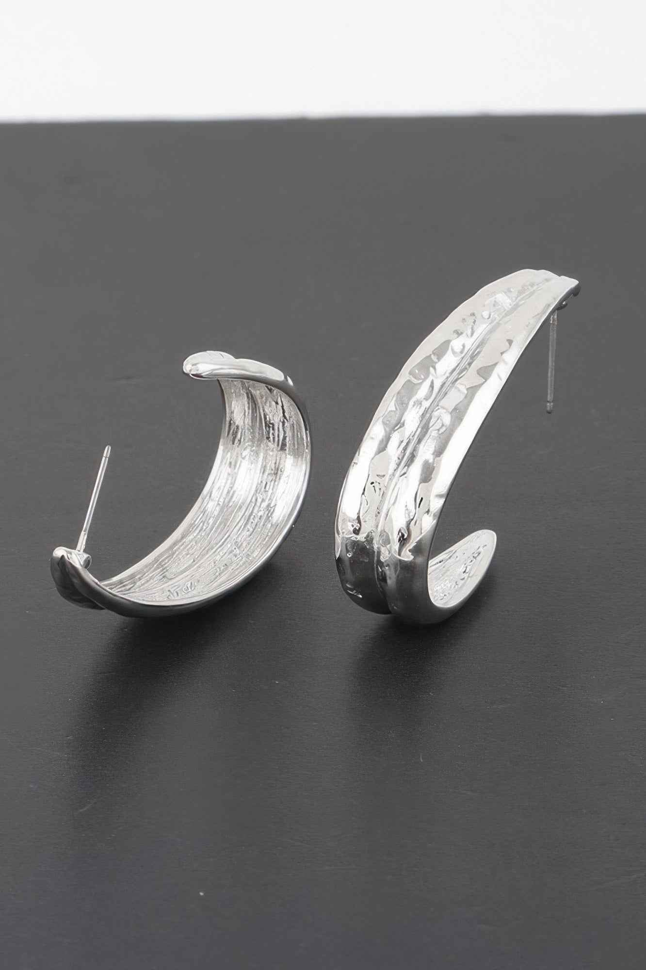 Hammered Abstract Leaf Earrings