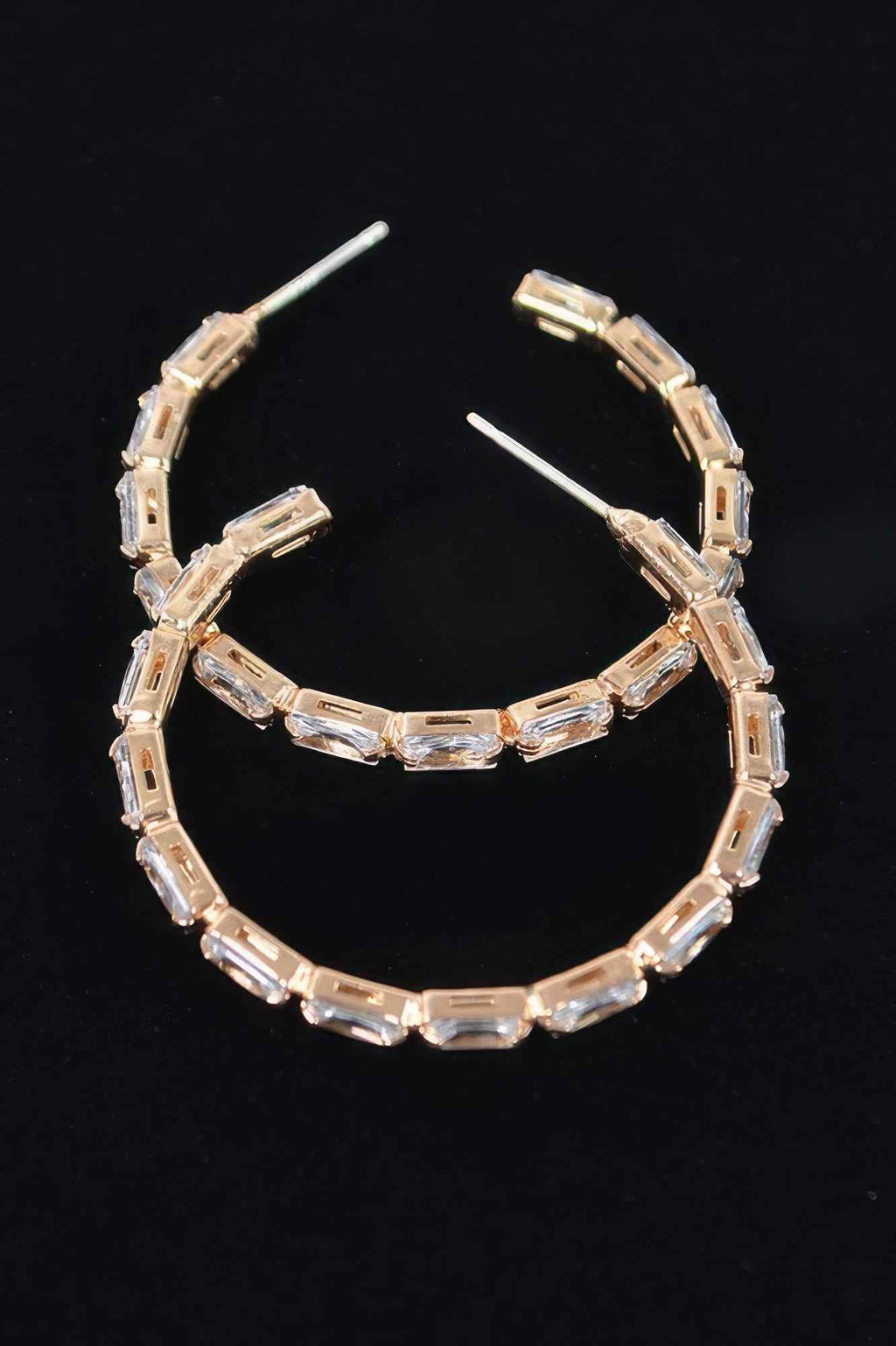 Rectangle Stone Hoop Earring