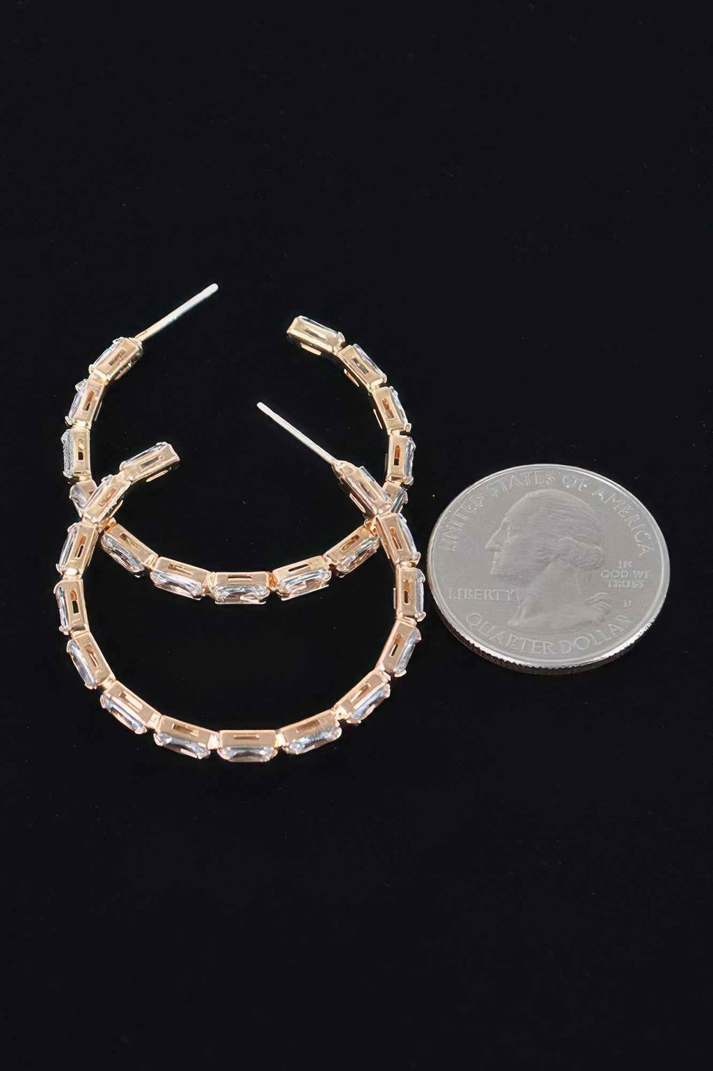 Rectangle Stone Hoop Earring