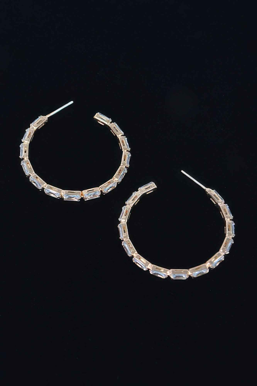 Rectangle Stone Hoop Earring