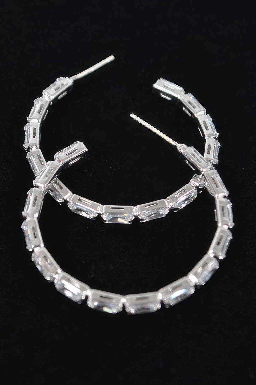 Rectangle Stone Hoop Earring