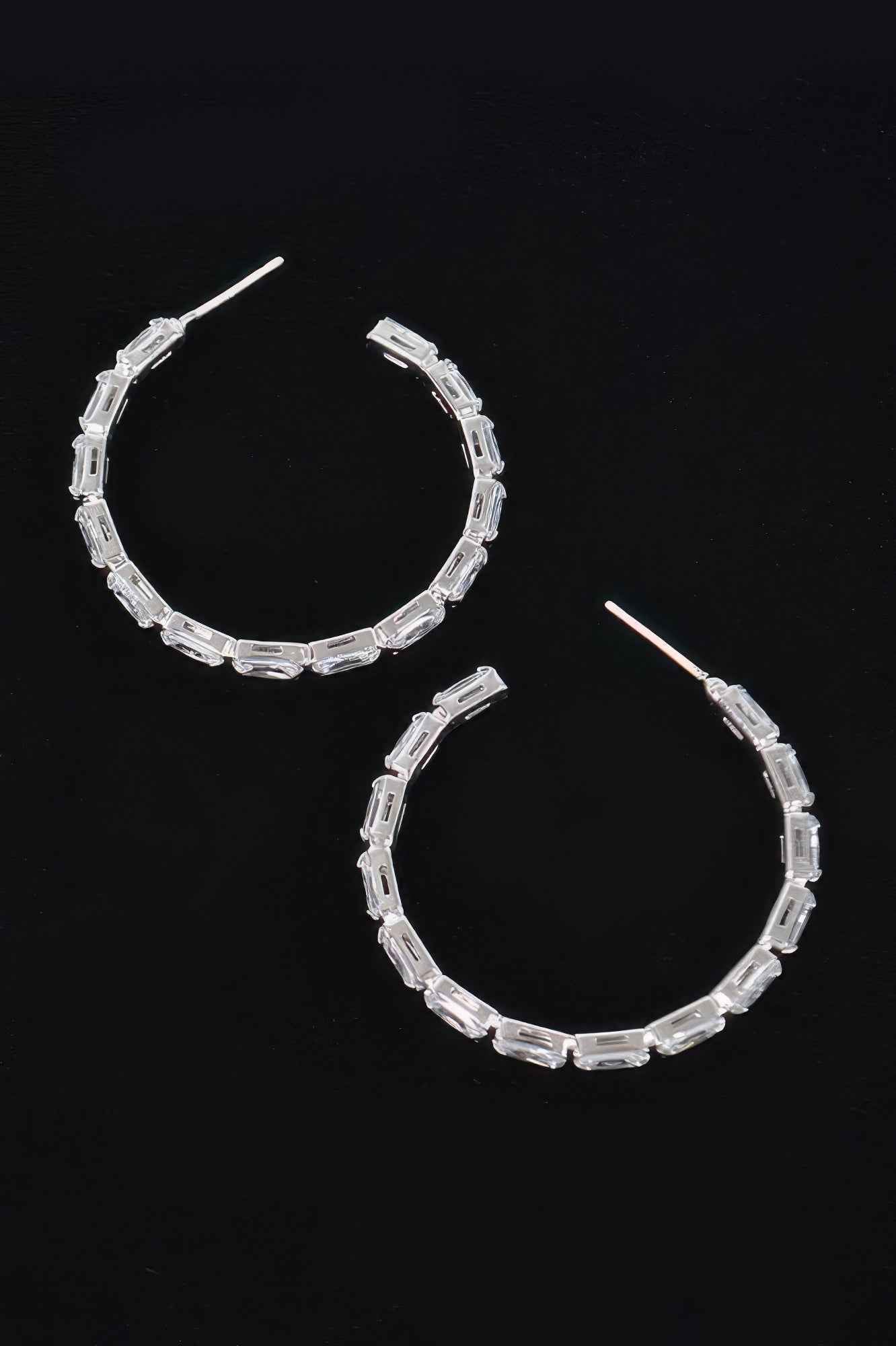 Rectangle Stone Hoop Earring
