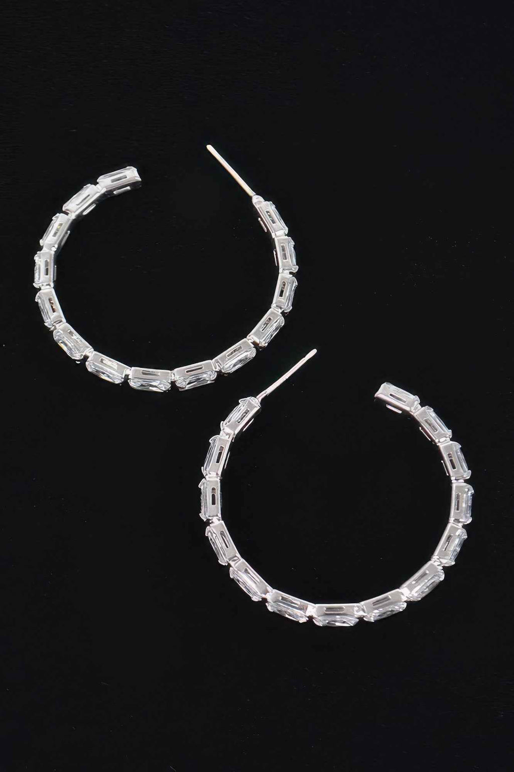 Rectangle Stone Hoop Earring