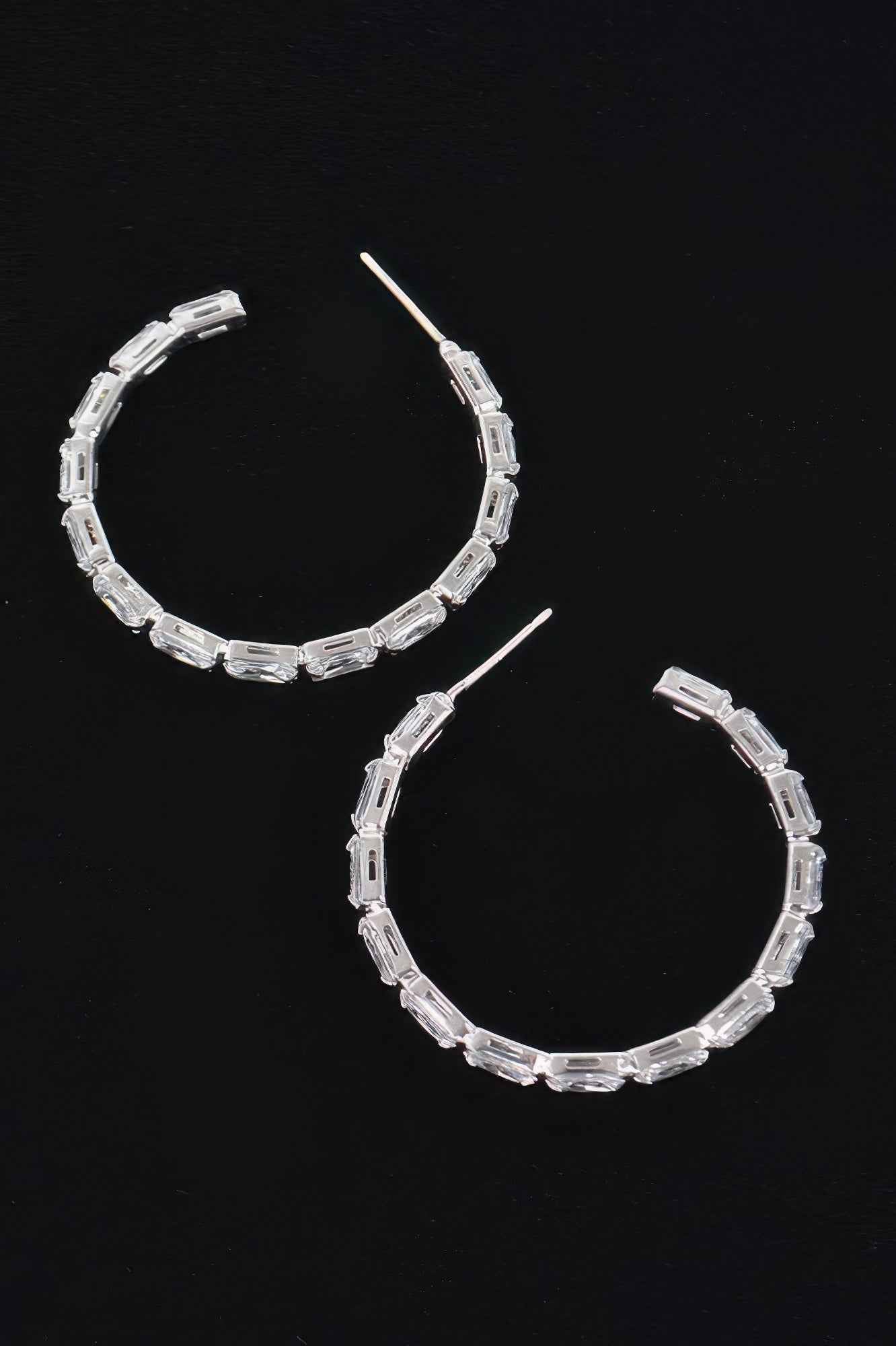 Rectangle Stone Hoop Earring