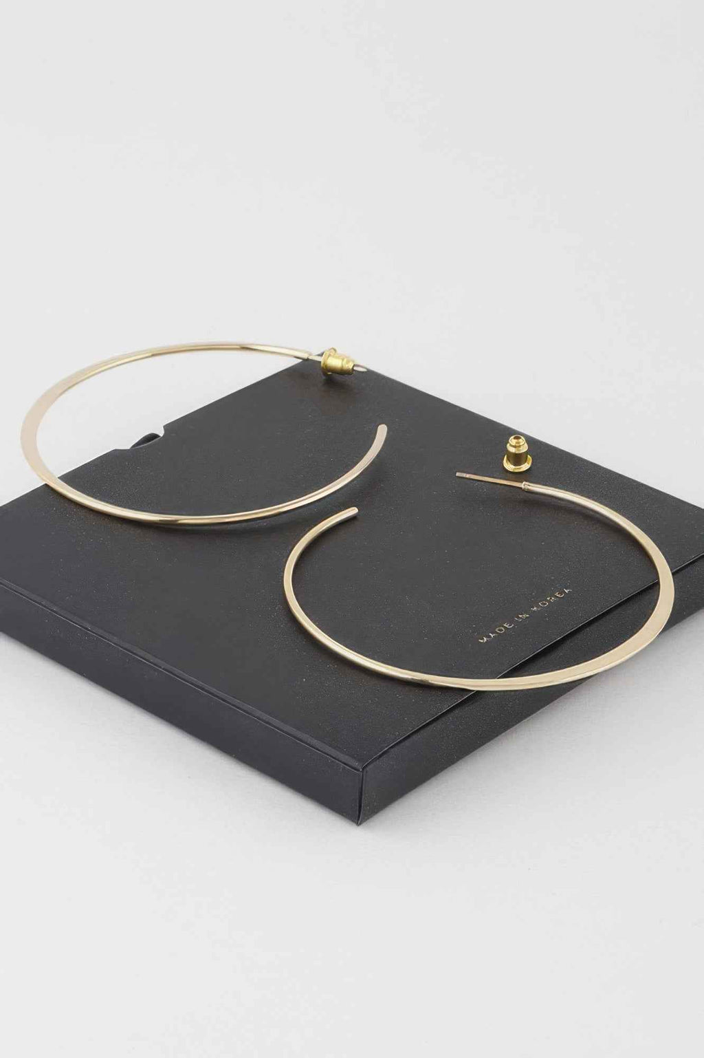 Oversized Flat Metal Hoop Earrings