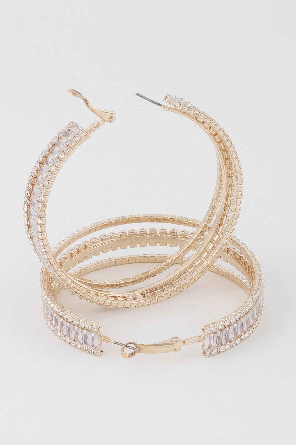 Jeweled Crystal Hoop Earrings