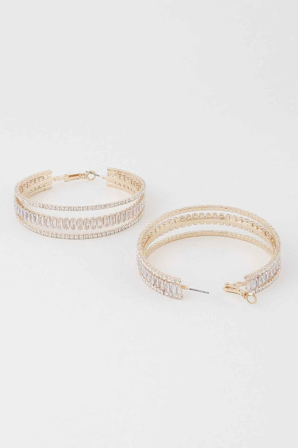 Jeweled Crystal Hoop Earrings
