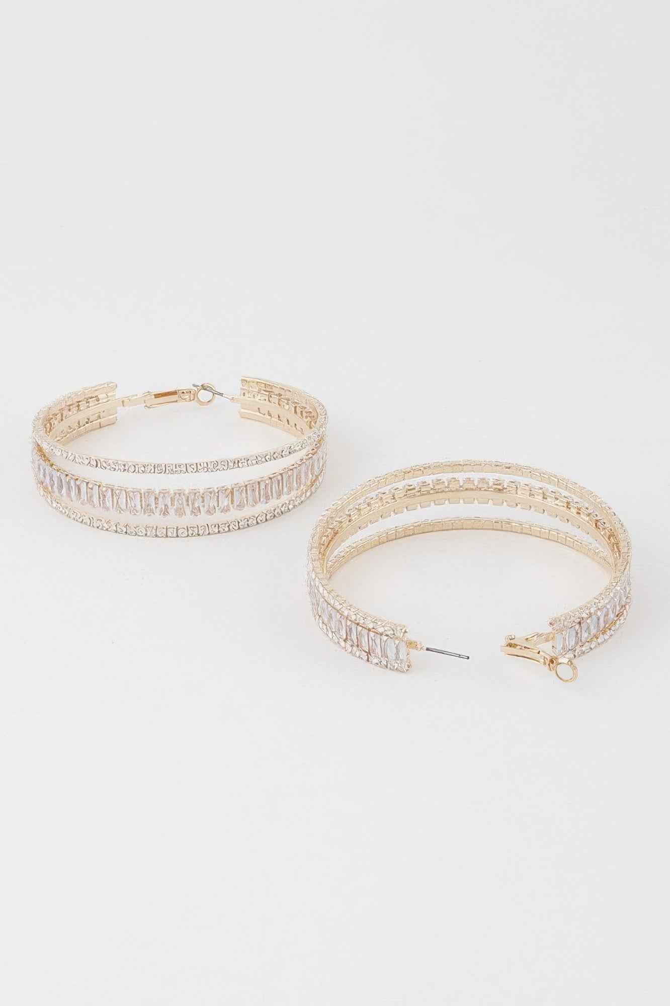 Jeweled Crystal Hoop Earrings