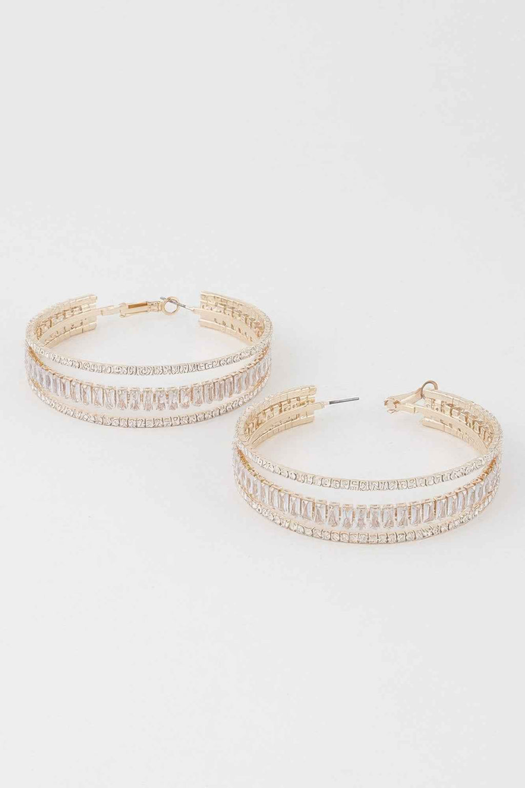Jeweled Crystal Hoop Earrings