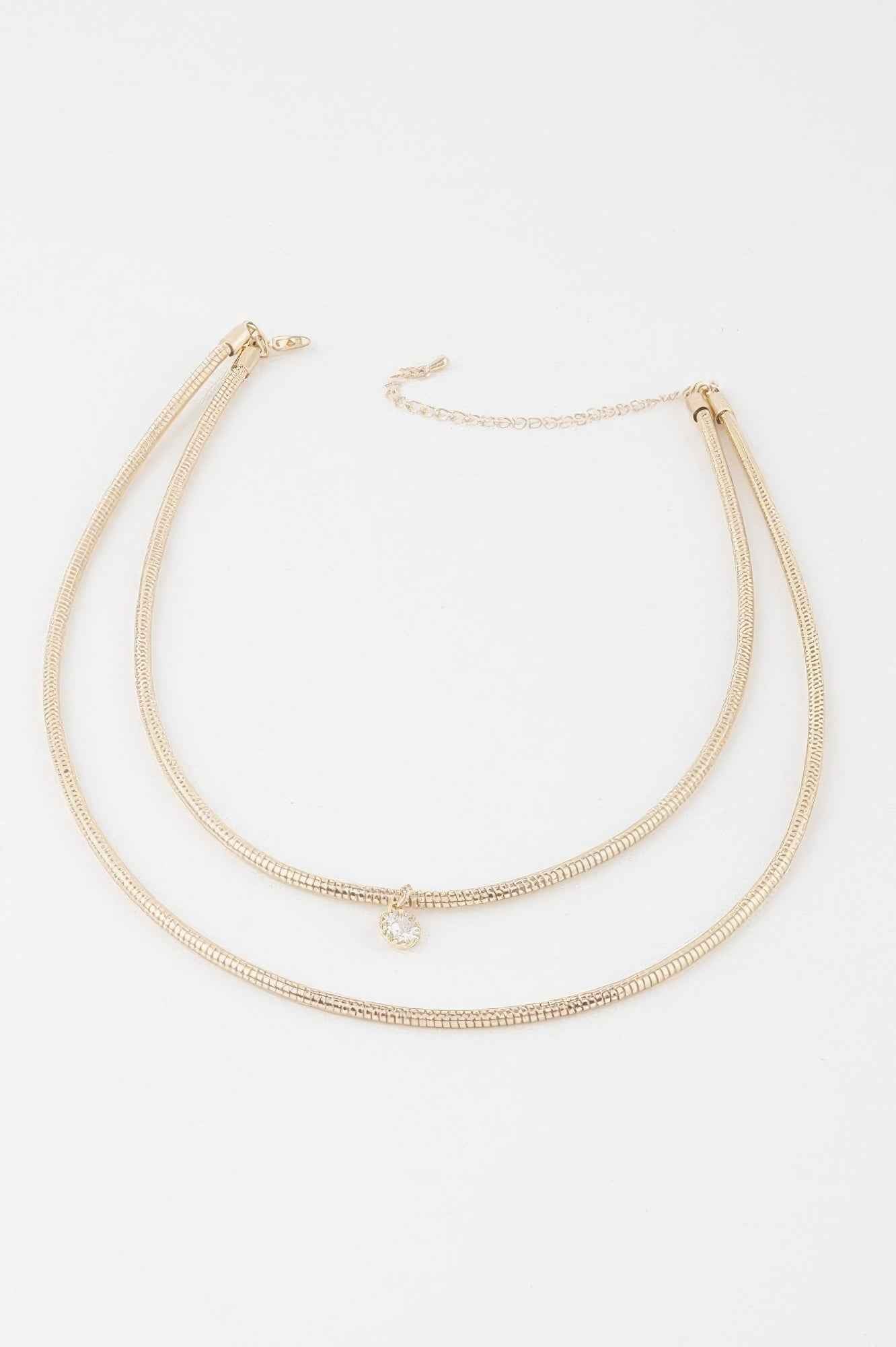Double Jewel Coil Necklace