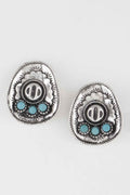 Vintage Stone Plate Earrings