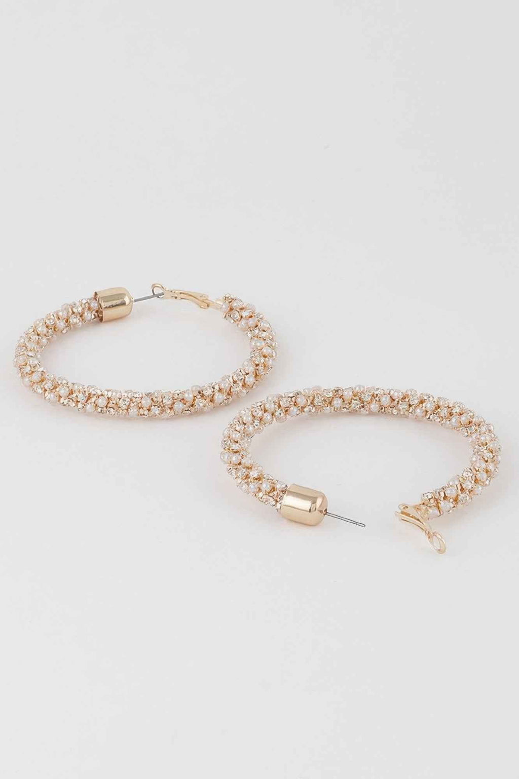 Wide Jeweled Hoop Earrings