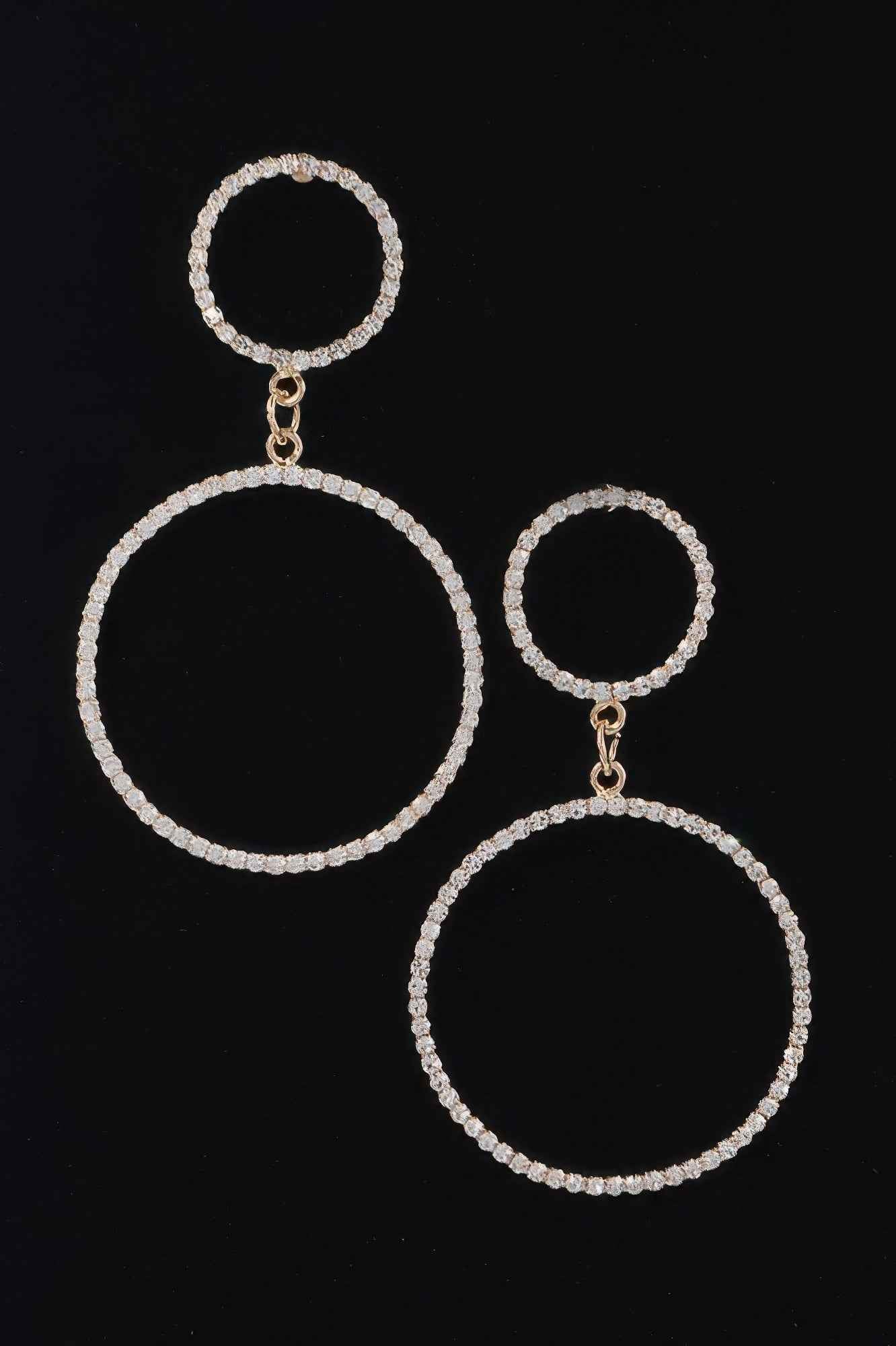 Two Circle Rhinestone Earrings