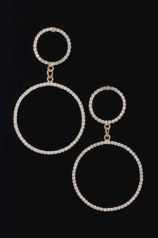 Two Circle Rhinestone Earrings
