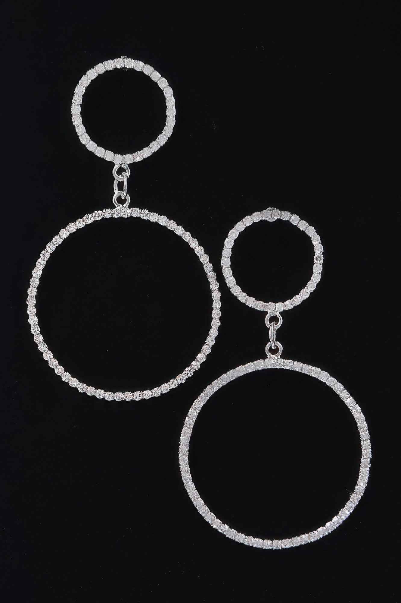 Two Circle Rhinestone Earrings