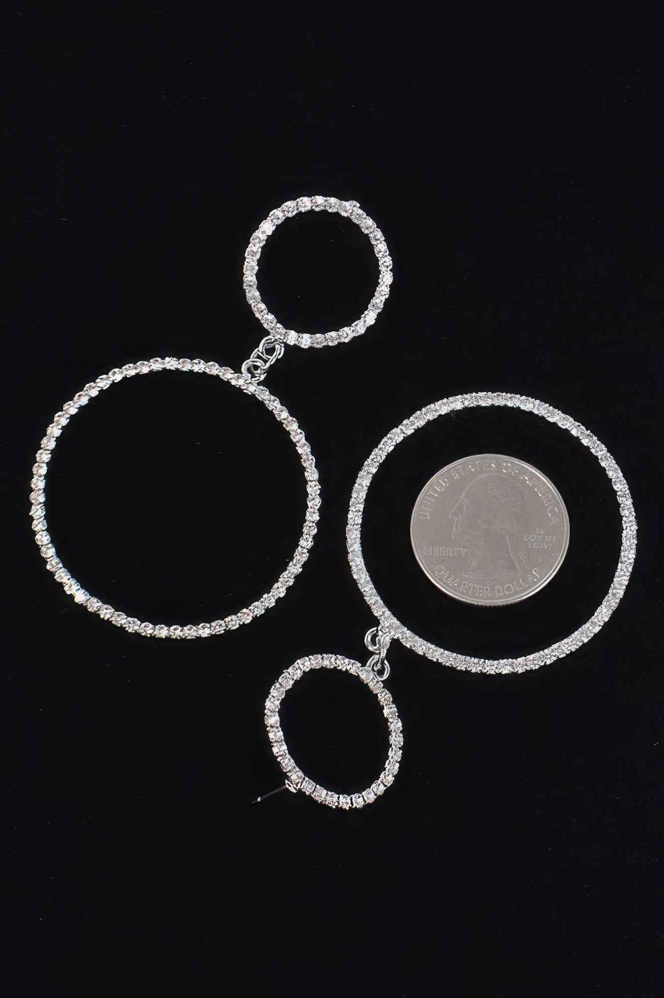 Two Circle Rhinestone Earrings