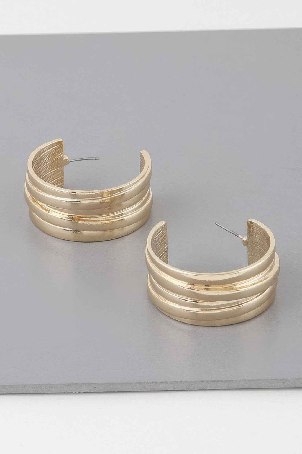 Multi Lined Hoop Earrings