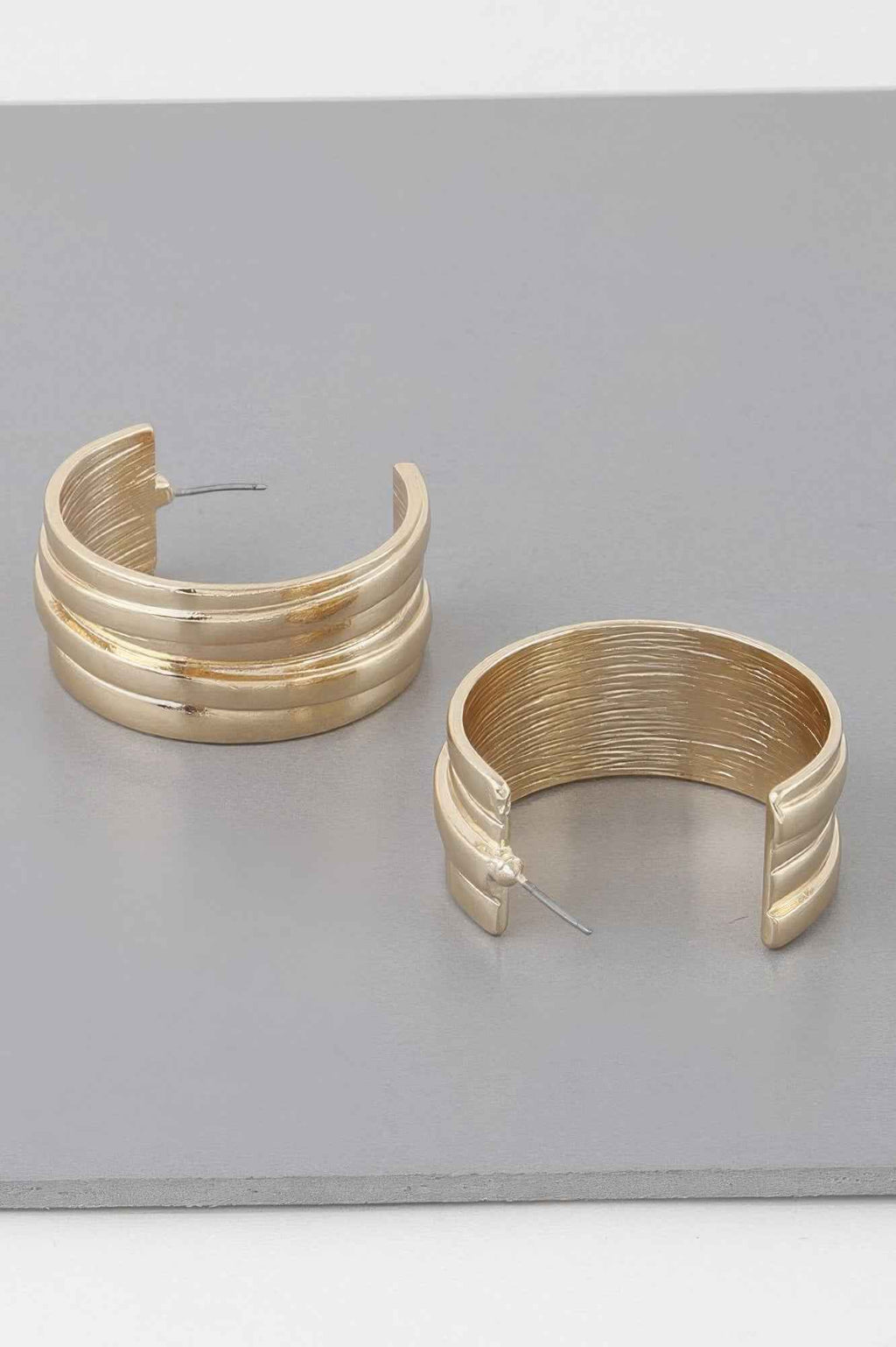 Multi Lined Hoop Earrings