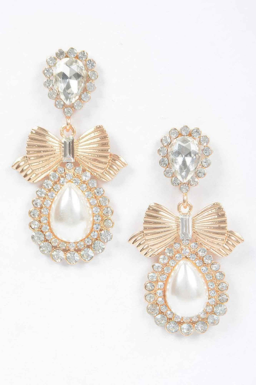 Bow Faux Pearl Earring