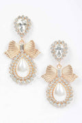 Bow Faux Pearl Earring