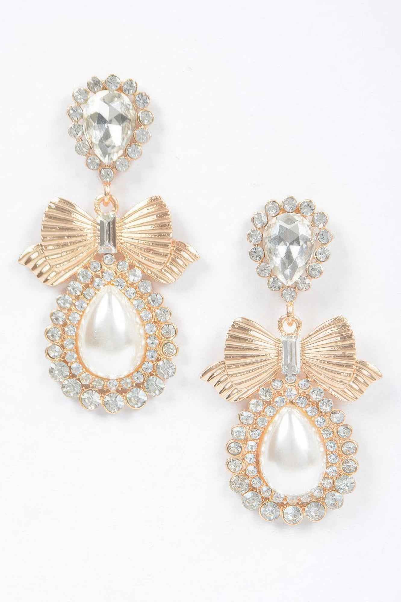 Bow Faux Pearl Earring