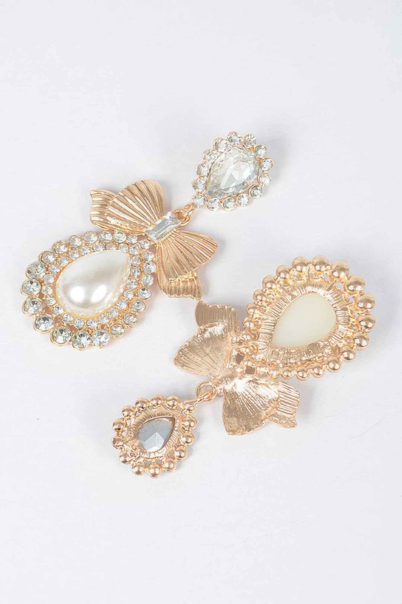 Bow Faux Pearl Earring