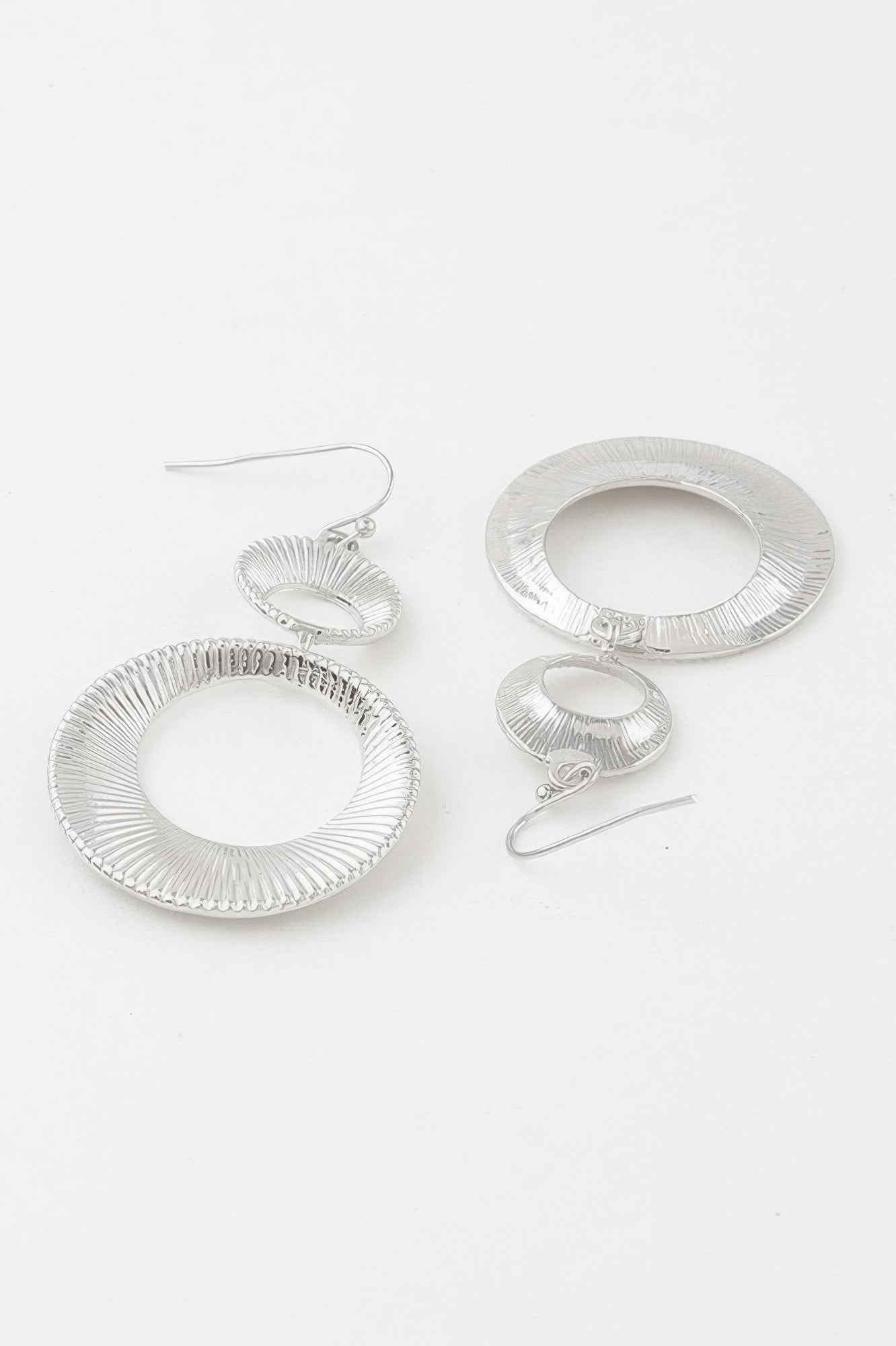 Double Rising Disk Drop Earrings
