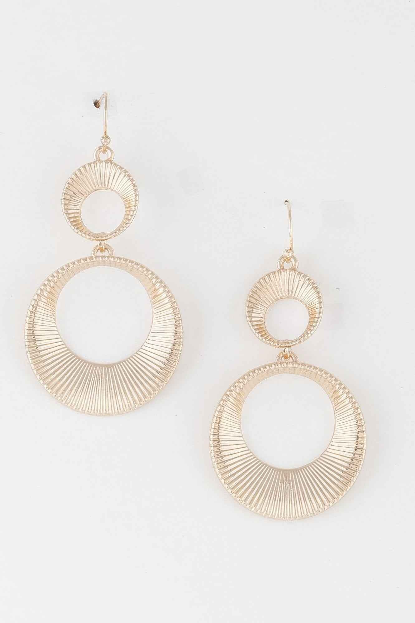 Double Rising Disk Drop Earrings