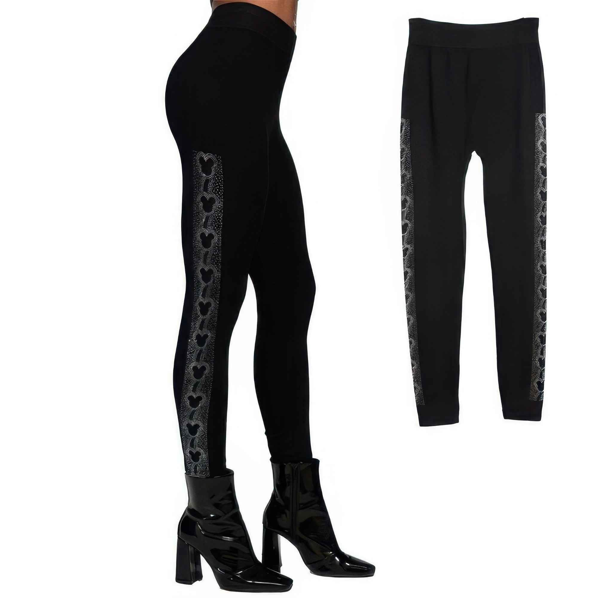 Mouse Ears Crystal Studded High Waisted Leggings