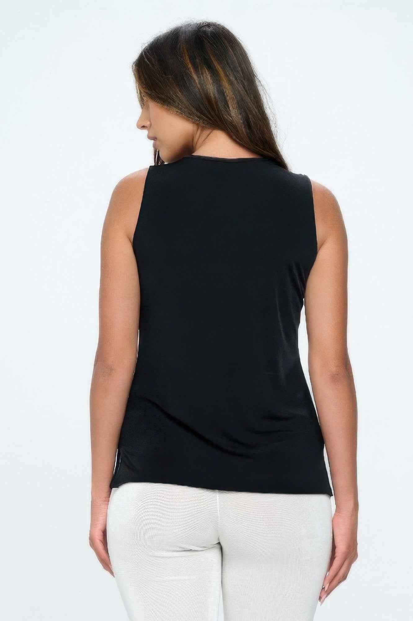 Plus Size Bns V-neck Bias Tank