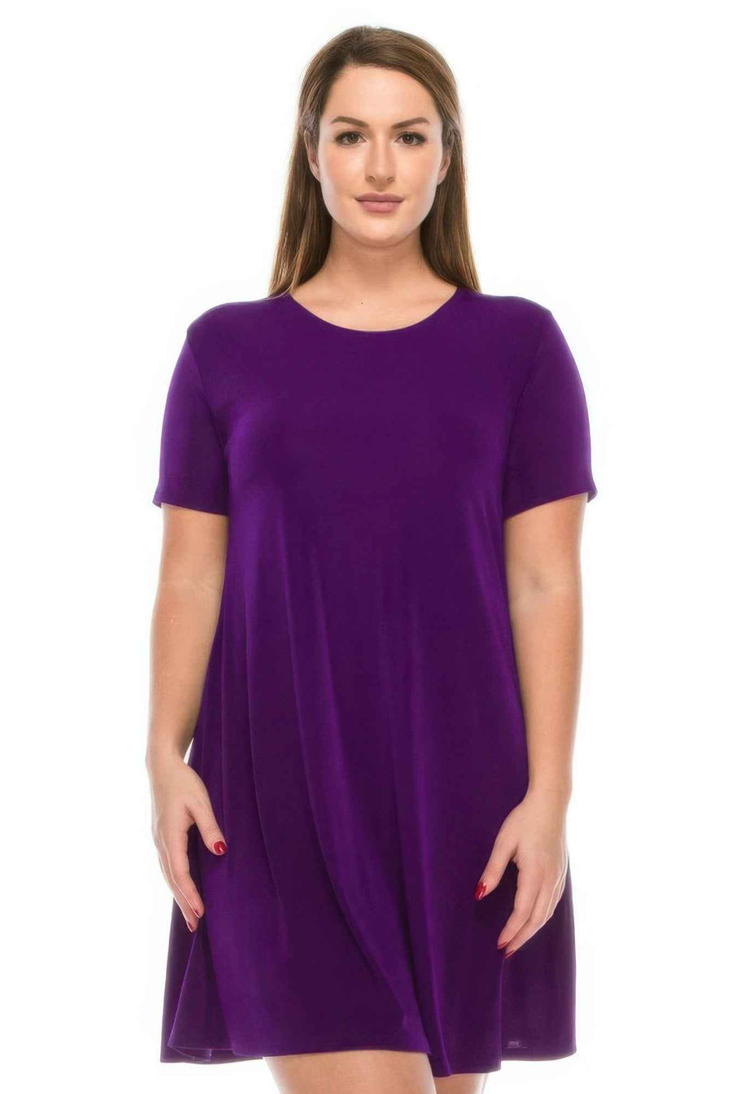 Stretchy Short Sleeve Short Dress