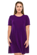 Stretchy Short Sleeve Short Dress