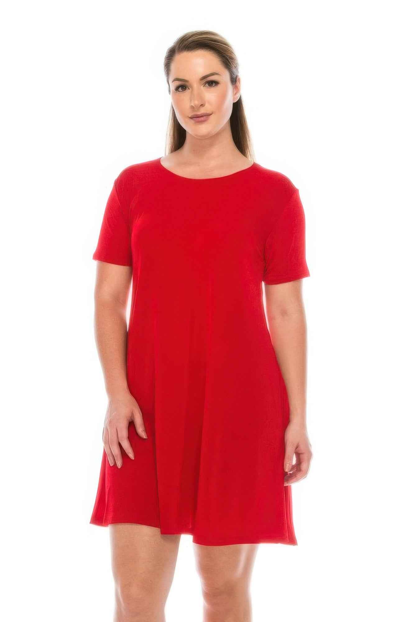 Stretchy Short Sleeve Short Dress