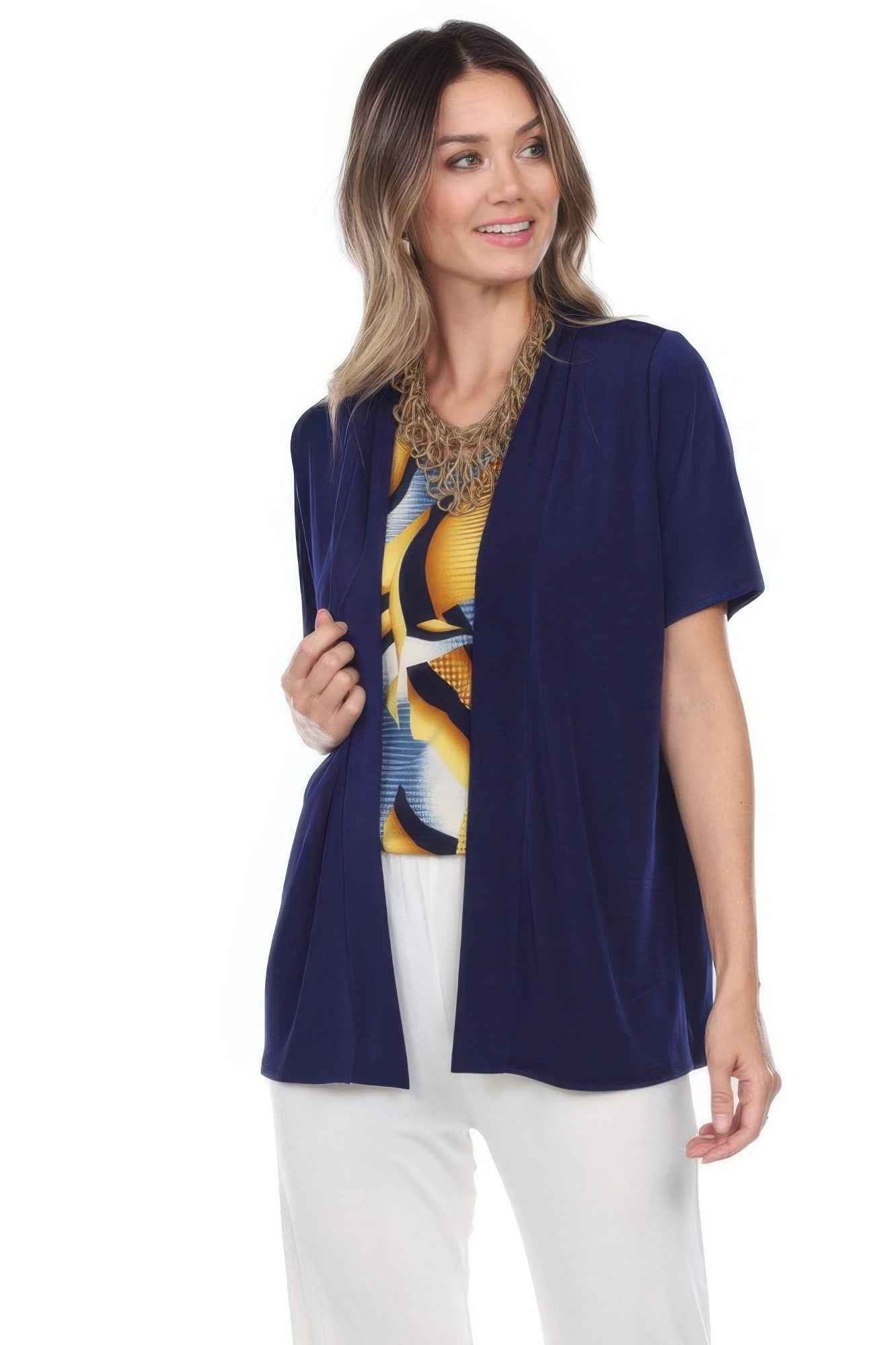 Short Sleeve Stretch Cardigan Jacket