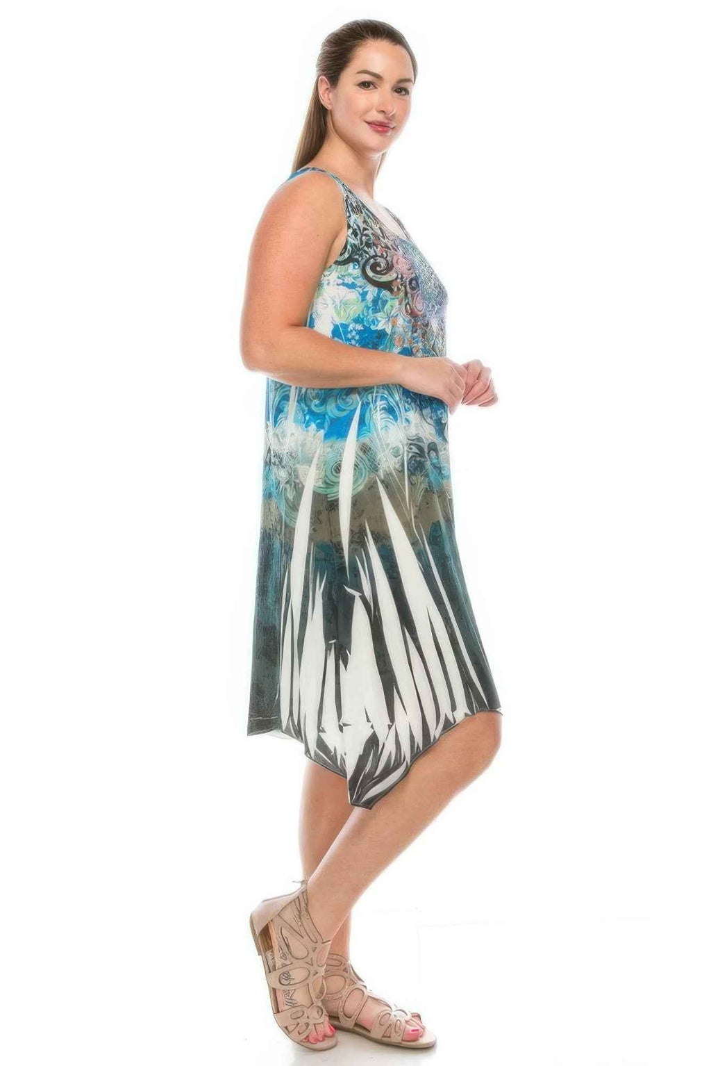 Sublimated Rhinestone Tank Dress