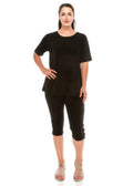 Plus Size Print Capri Pant Set