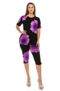 Floral Print Top Capri Pants Set