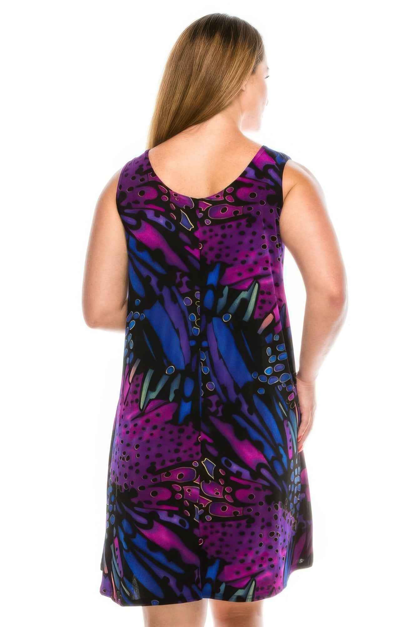 Stretchy Abstract Short Maxi Dress