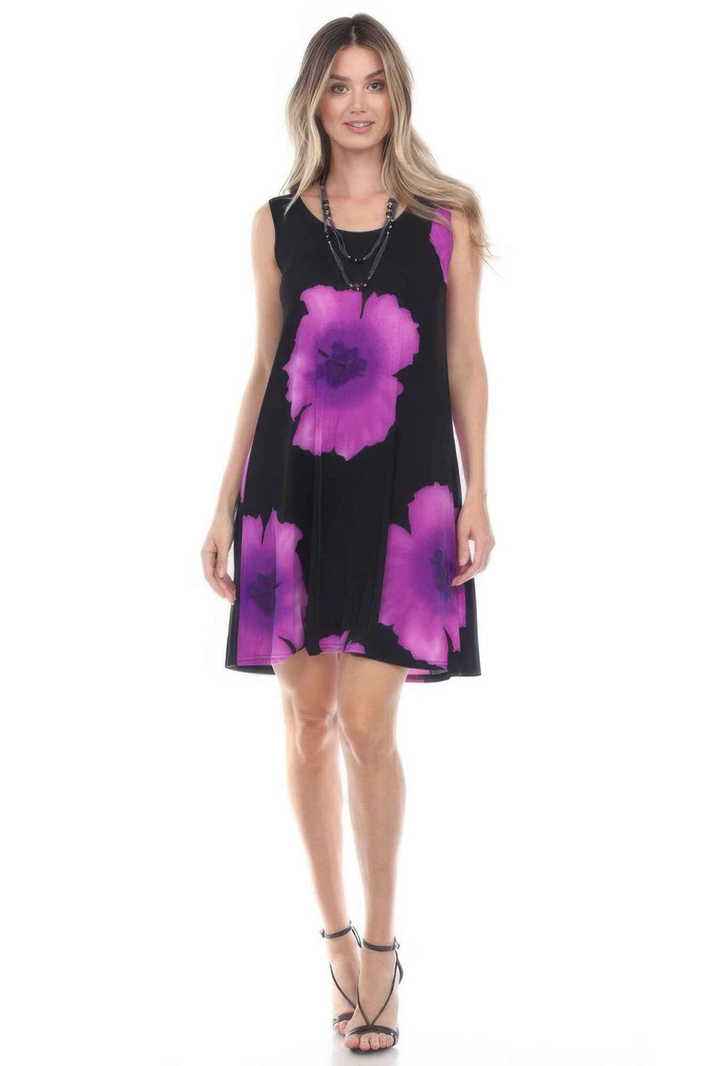 Stretchy Print Short Maxi Dress