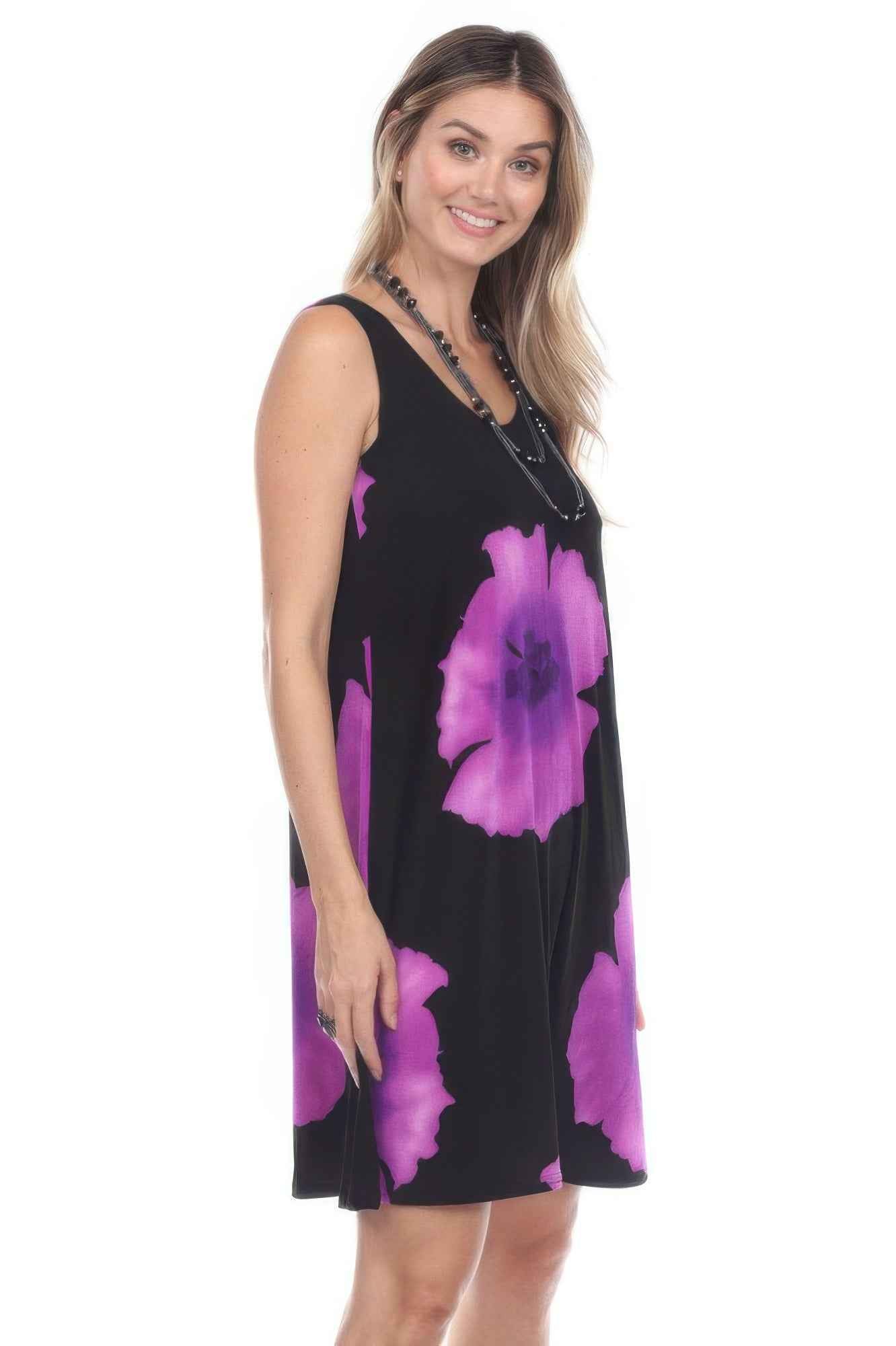 Stretchy Print Short Maxi Dress